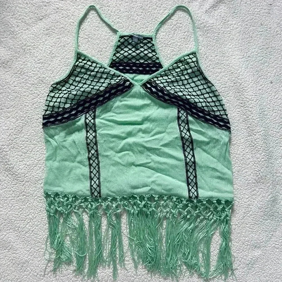 Charolette Russe Boho Style Fringe Tank Top - Picture 1 of 7
